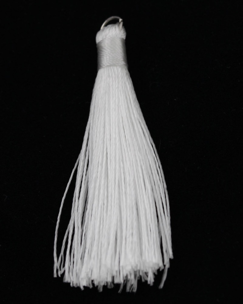 Cotton tassels with metal ring, 50 mm. Sold per pack of 10 Auckland Beads NZ , beads and