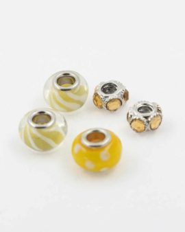 European style yellow pack. Sold per pack of 5 beads