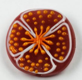 Handmade 4 petals flower with stamen orange