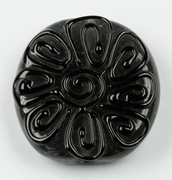 Handmade Glass spiral petals charcoal