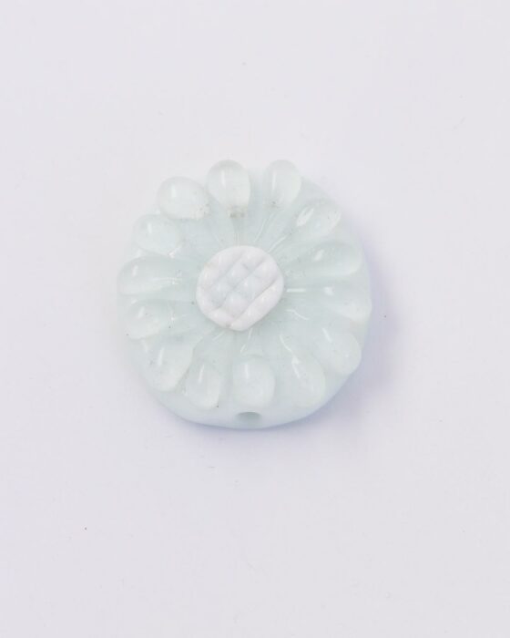Handmade glass flower daisy White & clear
