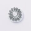 Handmade glass flower daisy White & grey
