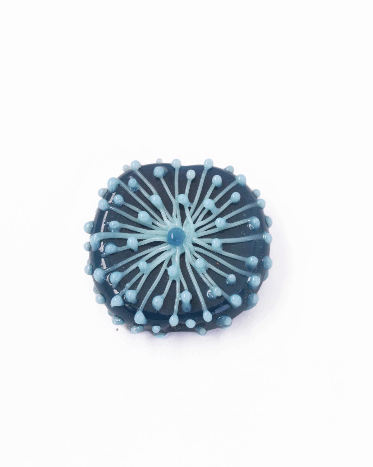 Handmade dandelion glass beads Turquoise en teal