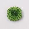 Handmade dandelion glass beads Green on green