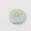 Handmade dandelion glass beads Clear on white