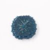 Handmade dandelion glass beads teal on aqua