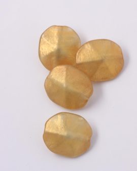Handmade enamelled faceted hexagon glass bead gold metallic