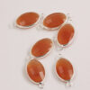 Oval Glass Link 2 rings 15x22mm Peach