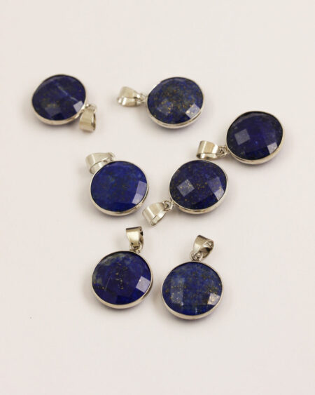 Lapis pendant 16mm silver casing