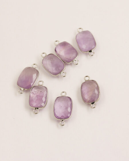 Amethyst Rectangular Link 11x15mm