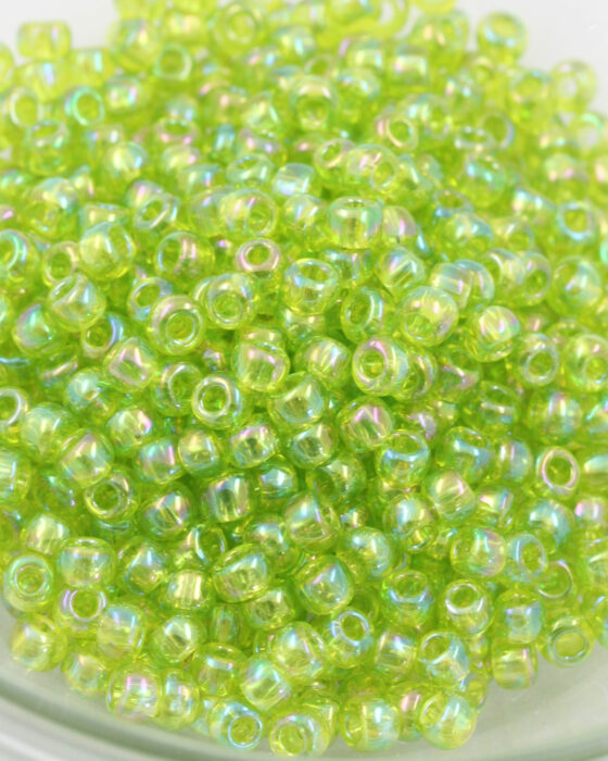 Toho seed beads size 6 Transparent Rainbow Lime