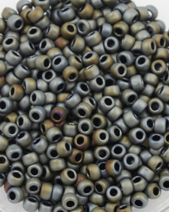 toho #8 seed beads matte colour iris grey