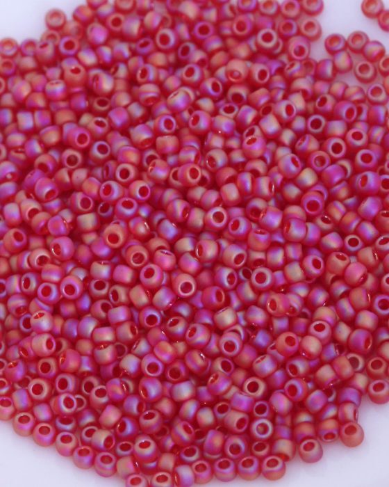Toho seed beads size 11 Transparent Rainbow Frosted Ruby