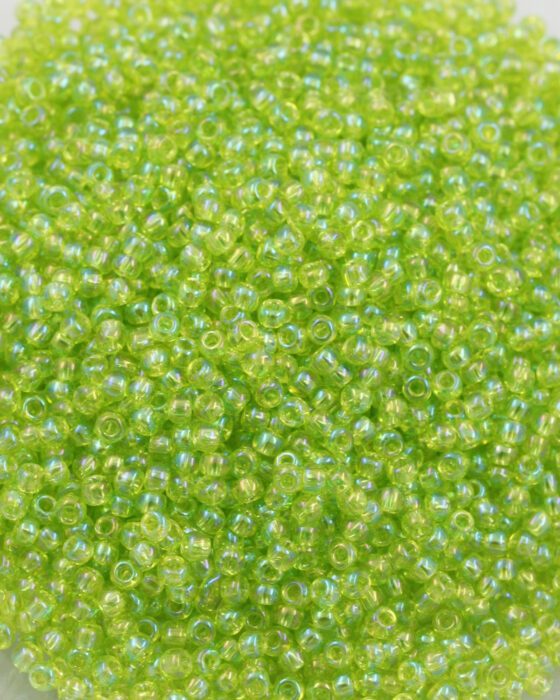 Toho Transparent Rainbow Seed Beads Size 11 Lime