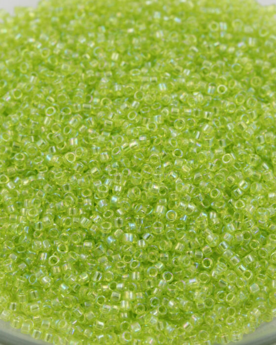 Toho treasure seed beads #1 Transparent rainbow lime green