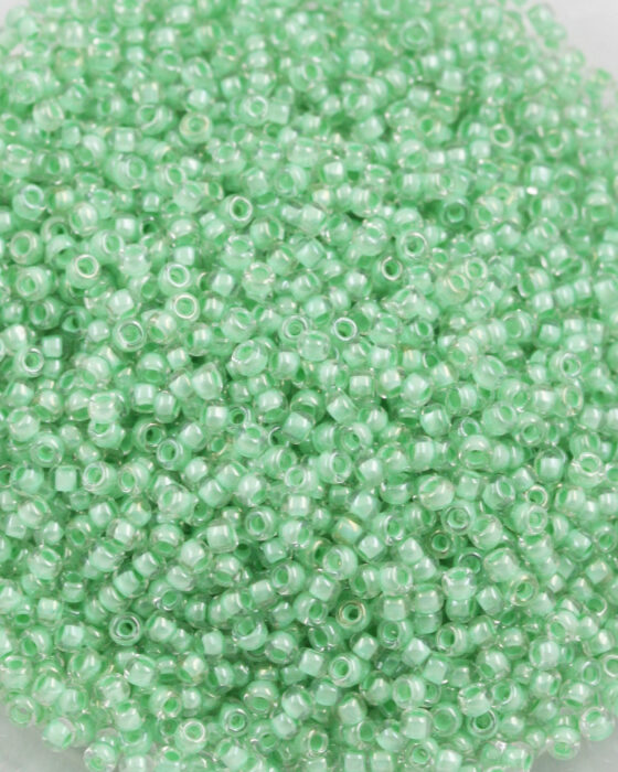Toho seed beads size 11 inside colour Mint Julep Lined
