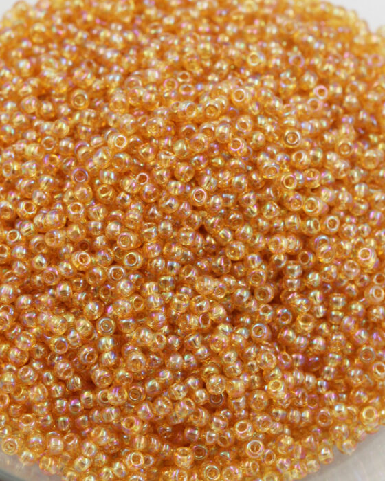 Toho Transparent Rainbow Seed Beads Size 11 Medium Topaz