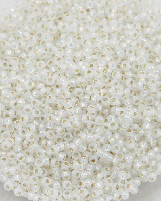 Toho seed beads size 11 Silver Lined Milky White