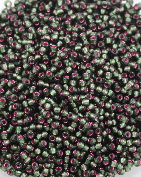 Toho seed beads size 11 Silver Lined Frosted Olivine Pink Lined