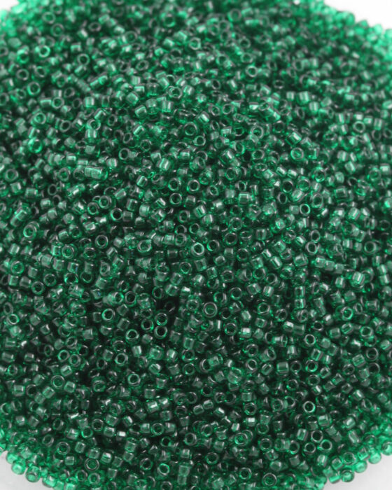 Toho Seed Beads Transparent Size 15 Emerald