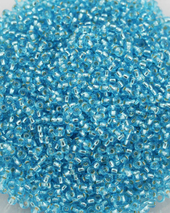 Toho seed beads size 11 silver lined Aquamarine