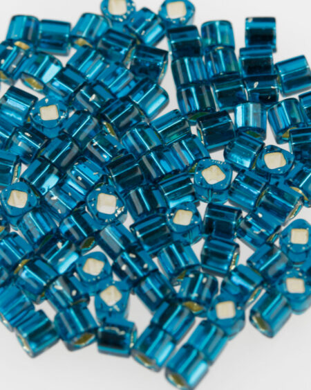 Toho cube 3x3mm silver lined teal