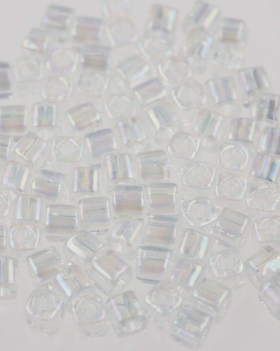 Toho cube 3x3mm transparent rainbow crystal