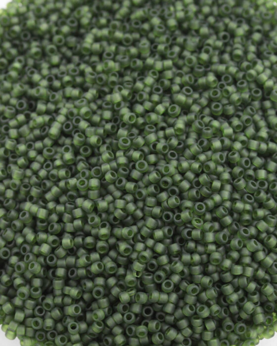 Toho Seed Beads Transparent Size 15 Frosted Olivine