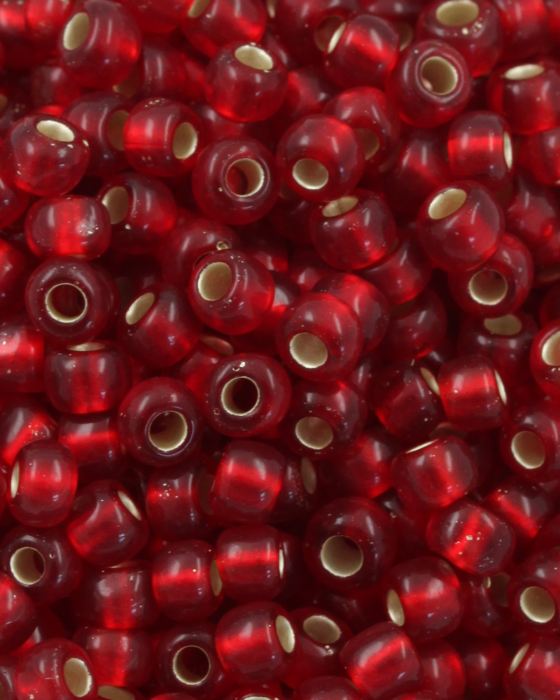 Toho seed beads size 6 Silver lined Frosted Ruby