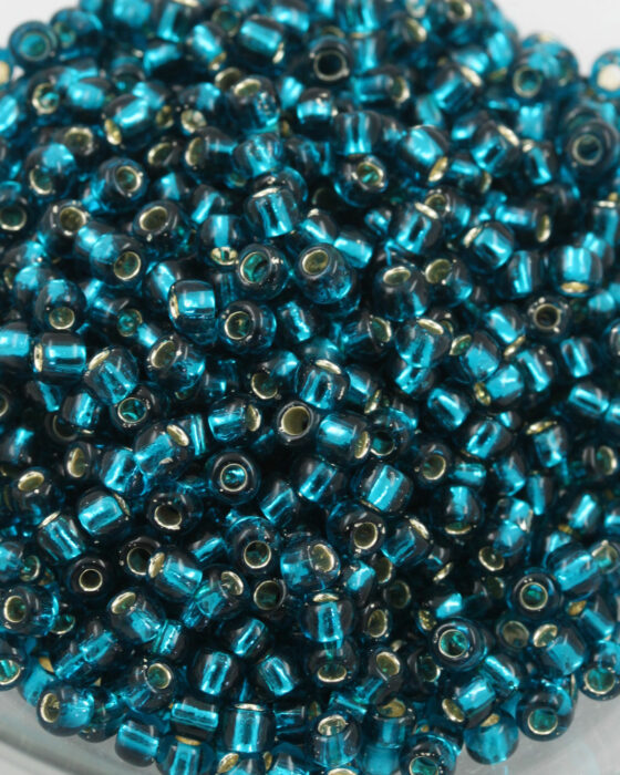 Toho seed beads size 6 Silver Lined Teal