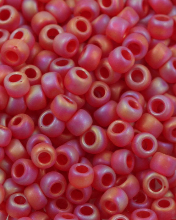 Toho seed beads size 6 Transparent Rainbow Frosted Ruby