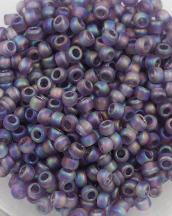 toho #8 seed beads transparent rainbow frosted light tanzanite