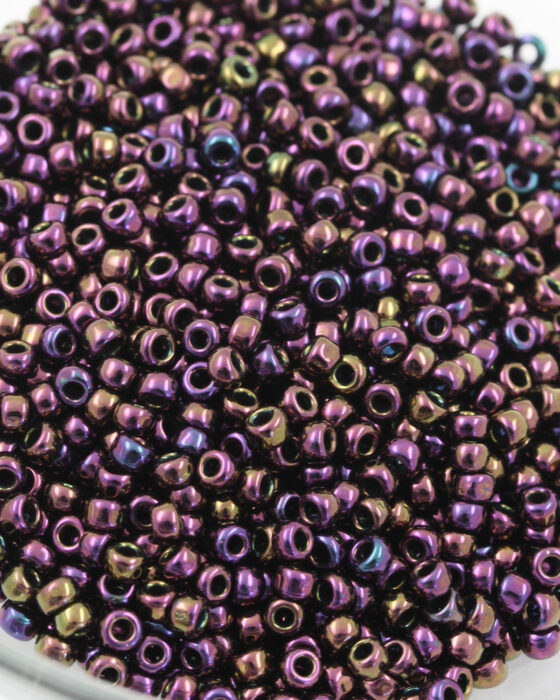 Toho Metallic seed beads size 8 Iris Purple