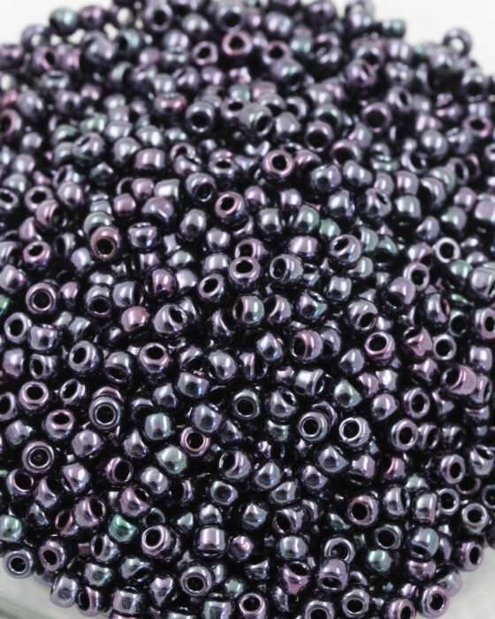 Toho Metallic seed beads size 8 Amethyst Gunmetal