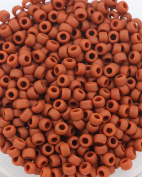 toho #8 seed beads opaque frosted terra cotta