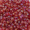 toho #8 seed beads transparent rainbow frosted ruby