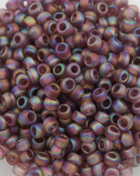 toho #8 seed beads transparent rainbow frosted medium amethyst