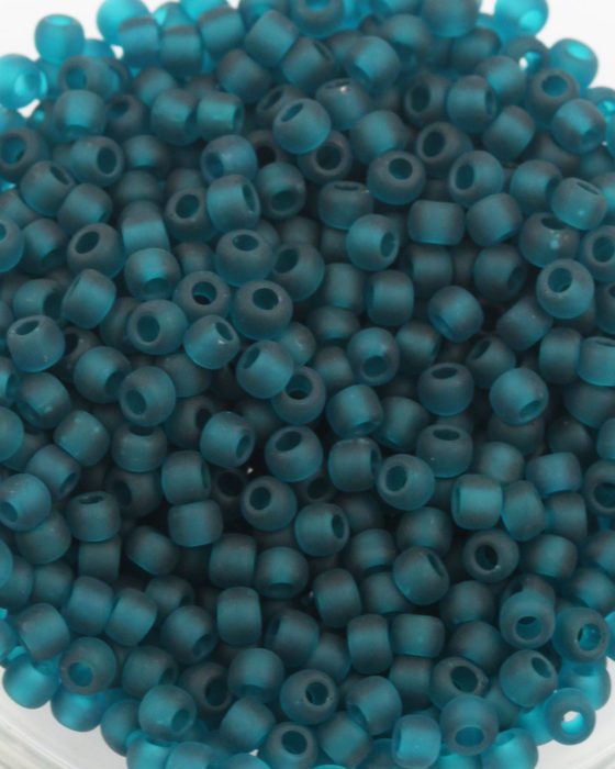 toho seed beads size 8 transparent frosted teal