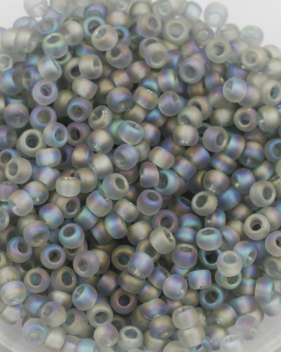 toho #8 seed beads transparent rainbow frosted black diamond