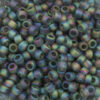 toho #8 seed beads transparent rainbow frosted grey