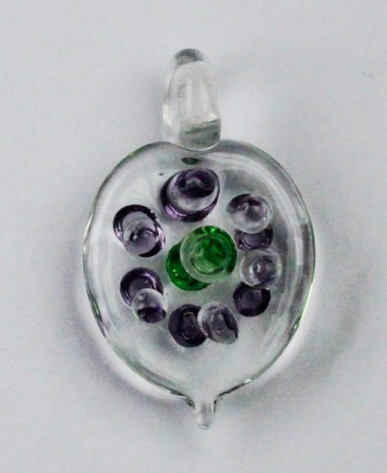Handmade heart pendant Purple and blue
