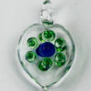 Handmade heart pendant green and blue
