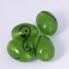 Handmade olive glass beads 16x30mm Lime