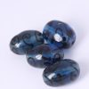 Handmade olive glass beads 16x30mm Denim