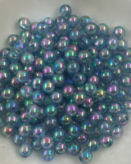 Acrylic round beads 5mm Rainbow Light Blue