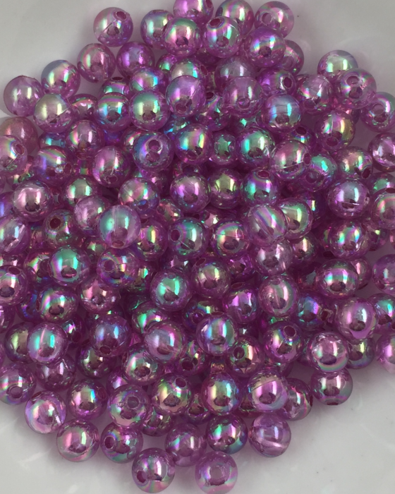 Acrylic round beads 5mm Rainbow Light Purple