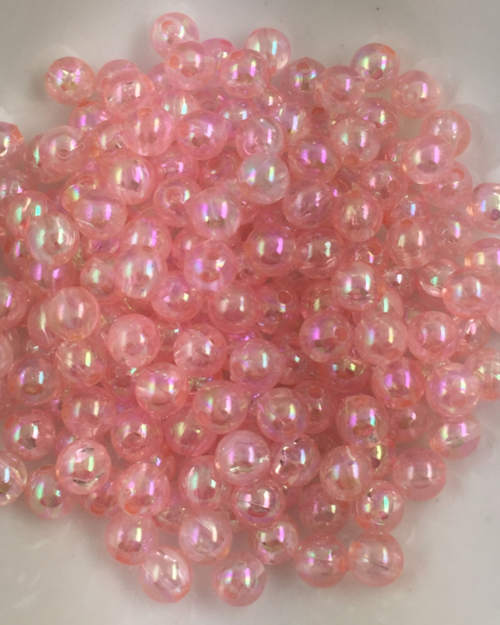 Acrylic round beads 5mm Rainbow Light Pink