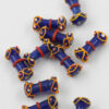 Handmade Glass Beads Bone Shape 25mm Royal blue