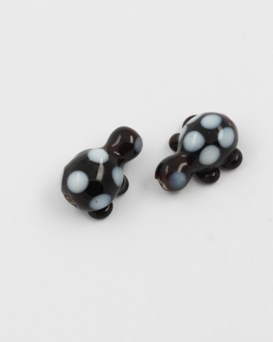 handmade glass turtle bead black