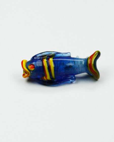 Glass fish bead light blue